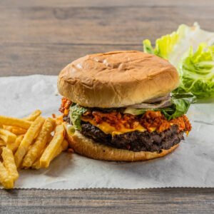 Double Kimchi Burger w/Fries